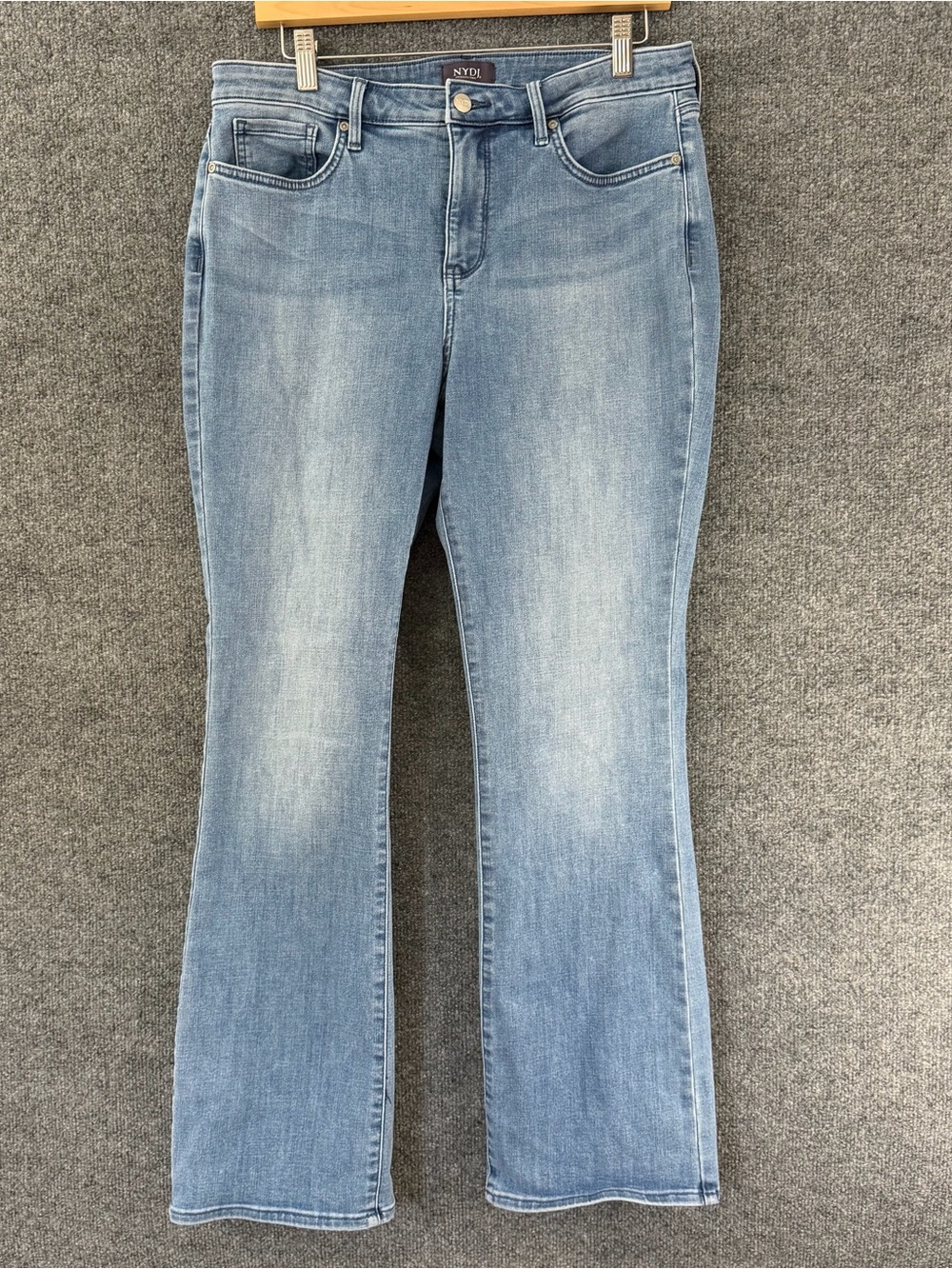 NYDJ Womens Barbara Bootcut Jeans Size 12 Blue Lift Tuck Pockets Stretch